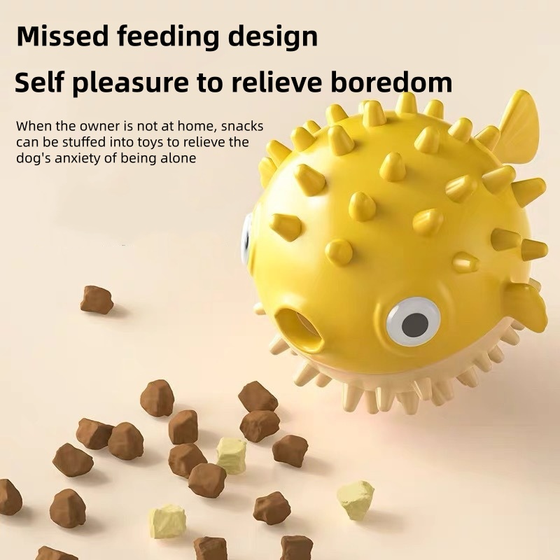 Dog Puzzle Feeder Toy - 반응형으로 작동하는, 물고기 모양의 간식 자동