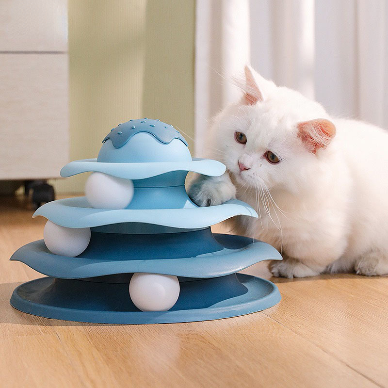 Interactive Squeaky Plush Dog Toy - 볼 스피닝 고양이 장난감, 회전 슬라이드