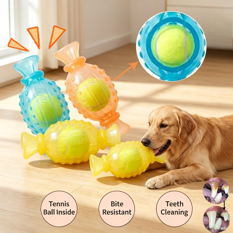 강아지용 씹는 장난감, 소리가 나는 캔디 모양, 튼튼한 - Interactive Squeaky Plush Dog Toy 리뷰 및 가격