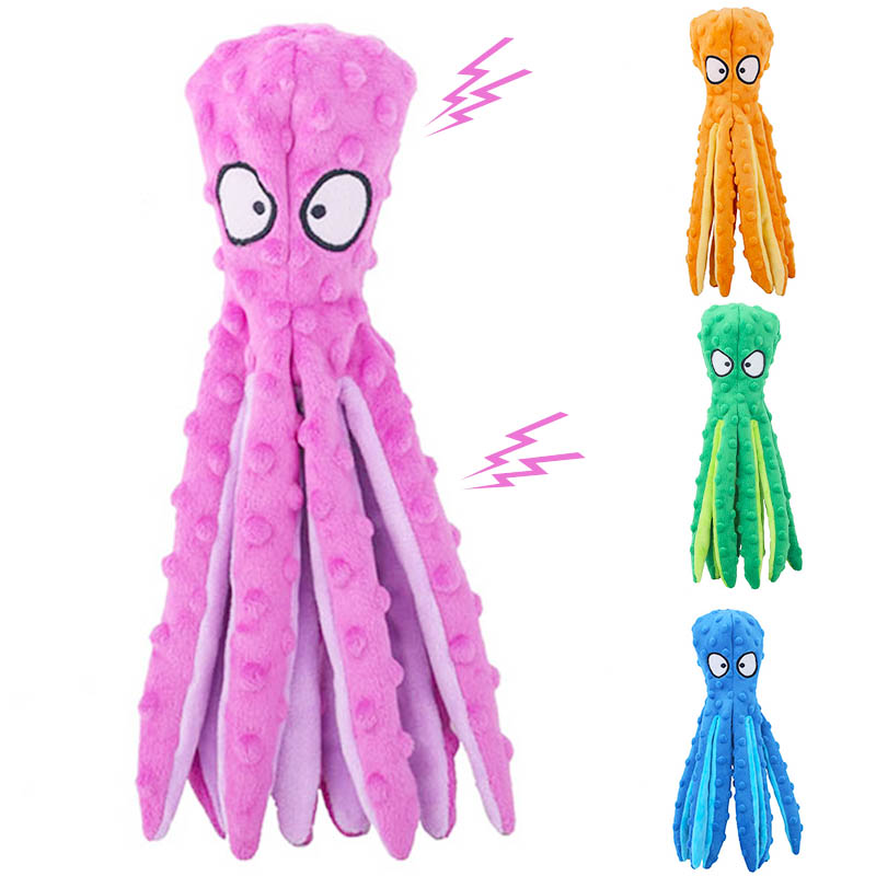 애완 동물 플러시 개 장난감 음성 문어 껍질 퍼즐 장난 - Interactive Squeaky Plush Dog Toy 리뷰 및 가격